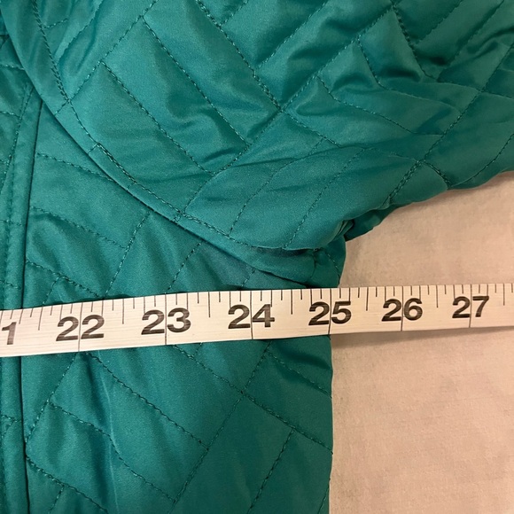 Susan Graver Kelly Green Quilted Packable Jacket with carry bag, size 1X - Picture 10 of 13